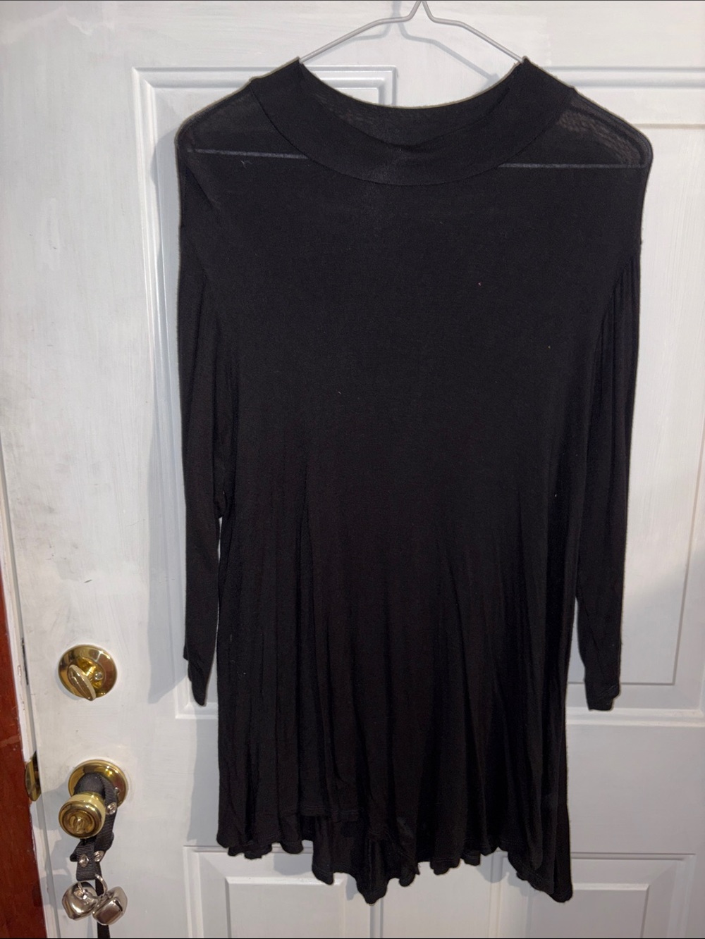 Black Long-Sleeve Swing Dress - Minimalist Everyday
